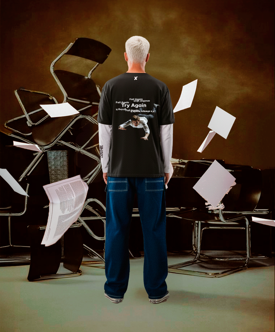 X ACHIEVE FALURE + TRY AGAIN COMBO TEES