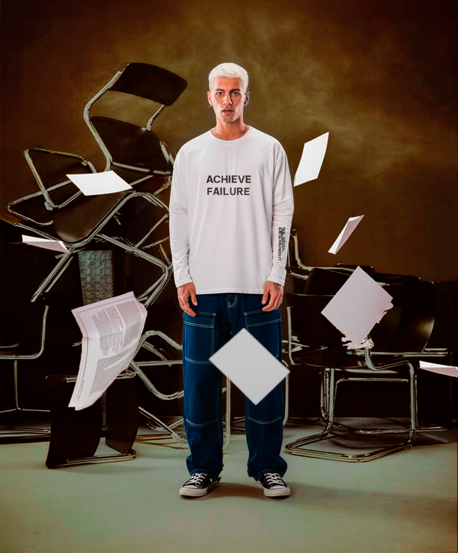 "ACHIEVE FAILURE" LONG SLEEVE TEE